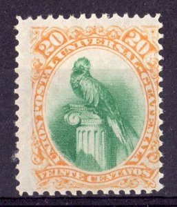 Guatemala 1881 Sc#25 BIRD QUETZAL 20c Single Perforated MNH