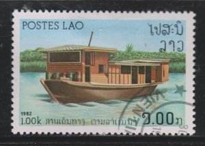 Laos 395 River Vessels 1982