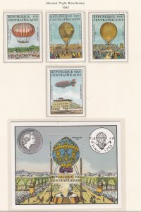 Central Africa # C282-285, 286, Manned Flight Bicentennial, Mint NH, 1/2 Cat.