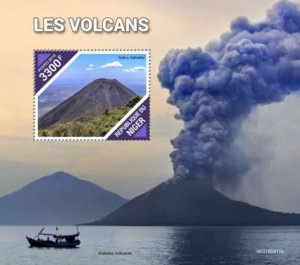 Niger - 2019 Volcanoes on Stamp Souvenir Sheet NIG190411b