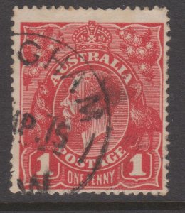 Australia Sc#21 Used - Variety Distorted One Penny