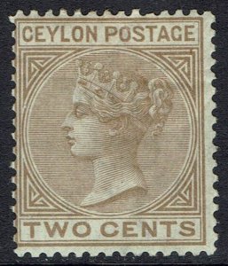 CEYLON 1872 QV 2C PERF 14 WMK CROWN CC