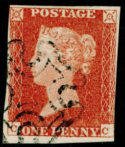 SG8, 1d red-brown PLATE 33, USED. BLACK MX. Cat £60. CC