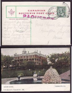 Canada-cover #10119 - 1c Edward on p/c posted on the Yarmouth to Boston Ferry -