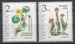 Lithuania 2001 MNH Stamps Scott 693-694 Flowers Plants