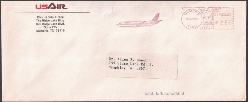 FOUR METER STAMP COVERS, ALL w/ BETTER ILLUSTRATED SLOGANS inc MONKEY & US AIR