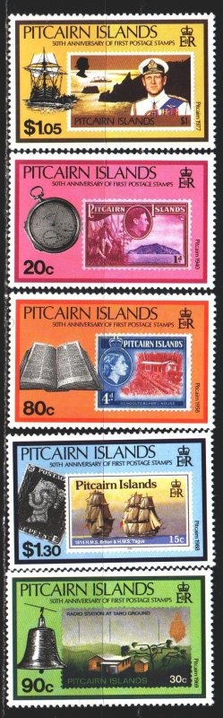 Pitcairn Islands. 1990. 362-66. stamps on stamps. MNH.