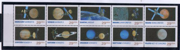 United States Sc 2577a 1991 Space Exploration stamp booklet pane mint NH