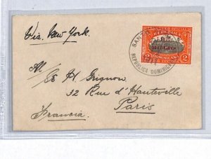 DOMINICAN REPUBLIC Cover ERROR *Inverted Overprint* 1911 Transatlantic YA175