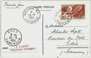 29233 - MADAGASCAR - POSTAL HISTORY - POSTCARD to CAMERA 1954 BIRDS-