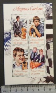 St Thomas 2013 chess magnus carlsen boris becker tennis m/sheet mnh 