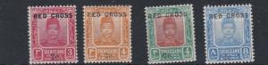 TRENGGANU  1917  RED CROSS SET OF 4    MH  