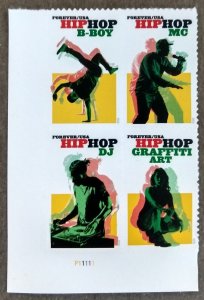 United States #5483a (55c) Hip Hop MNH block of 4 w/ plate #P11111 (2020)