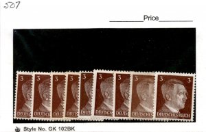 Germany, Postage Stamp, #507 Lot Mint, 1941 World War 2, Hitler (AC)