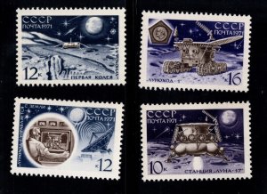 Russia Scott 3834-3837 MNH** Space stamp set