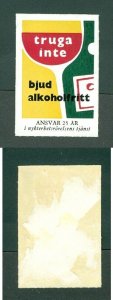 Sweden. Poster Stamp. MH. Temperance  Alcohol. Bottle, Glass.