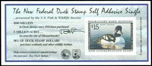 1998 Issue, Scott #RW65 Federal Duck Stamp, ARTIST SIGNED S/S! B. GOLDENEYE (SK)