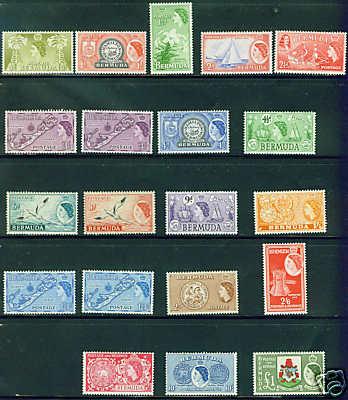 BERMUDA Scott 143-62 QE2 1953-8 complete MH* set CV$89