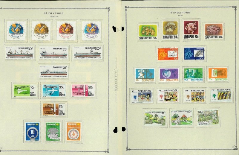 Singapore 1948-2007 MNH, LH in Mounts & Used Hinged on Scott Int. Pages