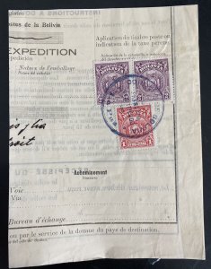 1930s La Paz Bolivia Custom Duty On International Parcel Post Receipt Cover