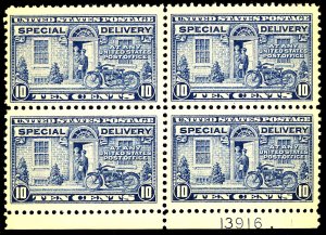 U.S. #E12a MINT PL# BLOCK OF 4 WITH PF CERT OG NH