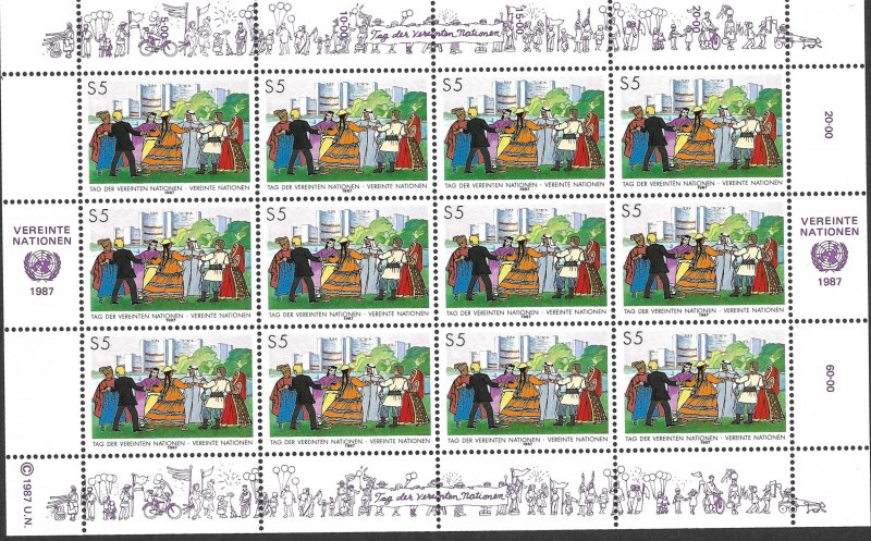 Doyle's_Stamps: MNH 1987 U.N. Vienna U.N. Day Sheet Set