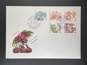 Helvetia 1977 Volksbräuche ohne Fasern I FDC Ersttagsbrief