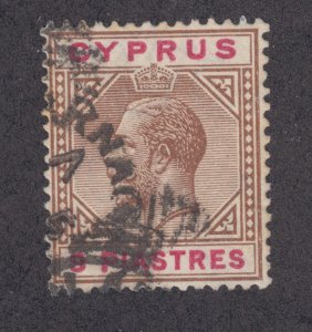 Cyprus Sc 68 used 1912 9pi brown & carmine rose KGV, fresh, bright, F-VF