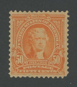 USA 310 - 50 cent Jefferson - F/VF Mint hinged OG - Cat = $425.00