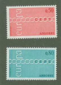 Andorra (French) #205-206 Mint (NH) Single (Complete Set) (Europa)