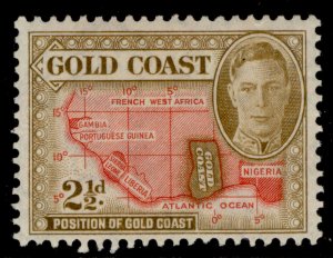 GOLD COAST GVI SG139, 2½d yellow-brown & scarlet, M MINT.