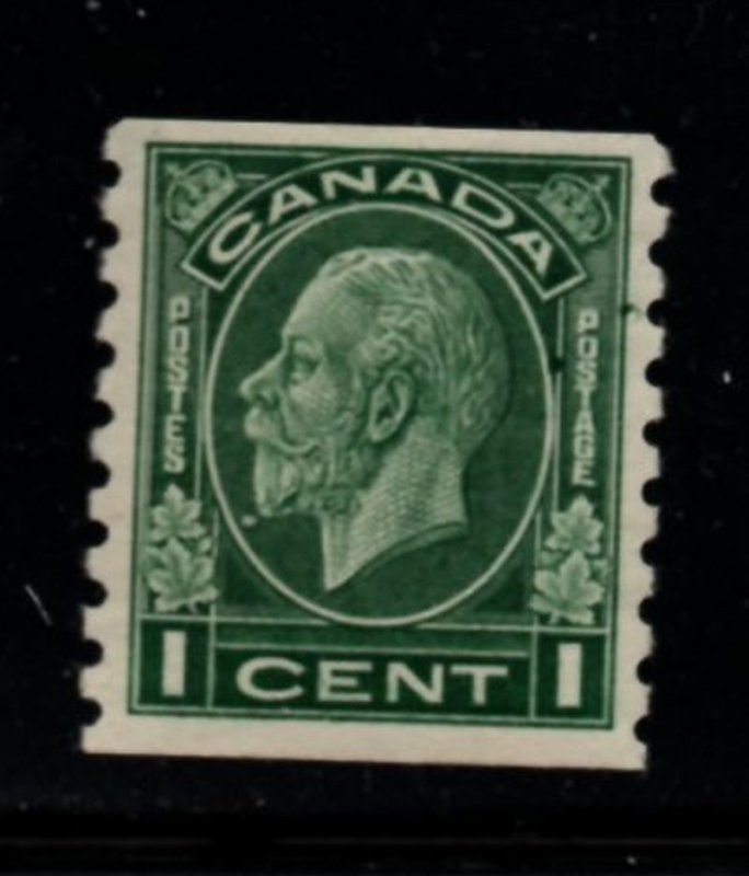 Canada Sc 205 1933 1 c green G V coil stamp mint