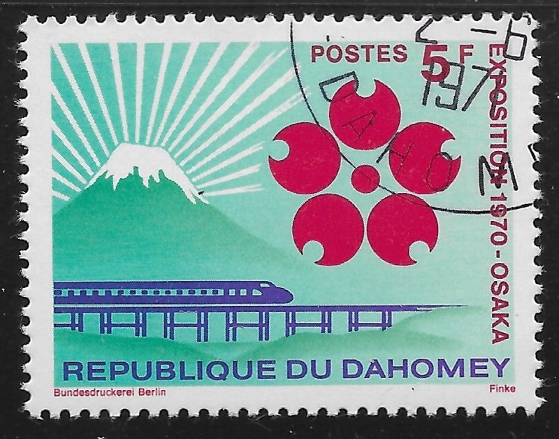 Dahomey #270 5fr Mt Fuji, EXPO 1970 Emblem, Monorail Train ~ CTO