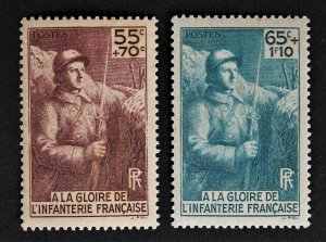 FRANCE #B71-B72 MNH Semi Postal 1938 French Soldier