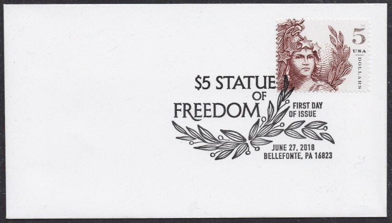 US 5297 Statue of Freedom Five Dollar Brick Red BWP FDC 2018