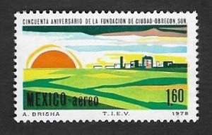 SD)1978 MEXICO 50TH ANNIVERSARY OF THE FOUNDATION OF CIUDAD OBREGÓN, SUN RI