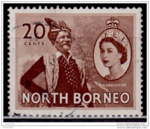 North Borneo 1954-57, QEII Definitive, 20c, Scott# 269, used