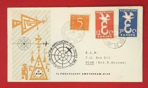 ZAYIX - 1958 Netherlands - New Guinea KLM Amsterdam to Biak First Flight Europa