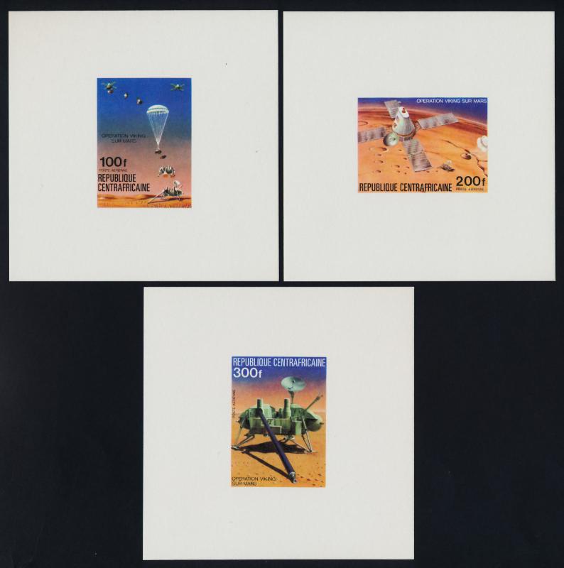 Central Africa C151-3 Deluxe Sheets MNH Space, Viking Mars Mission