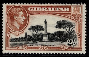 GIBRALTAR GVI SG128a, 2s black & brown , M MINT. Cat £130. PERF 13½