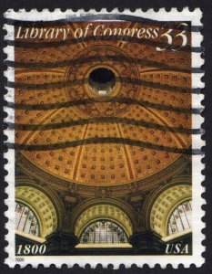 SC#3390 33¢ Library of Congress Single (2000) Used