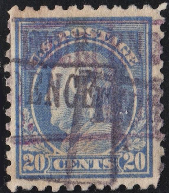 SC#438 20¢ Benjamin Franklin Single (1914) Used