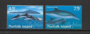 FISH - NORFOLK ISLAND #621-22   DOLPHINS  MNH