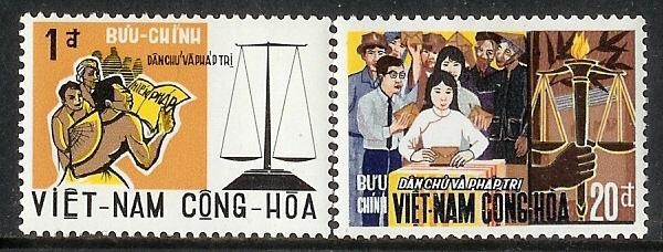 South Vietnam 1969 SC#349-50 Constitutional Torch De Set NH 