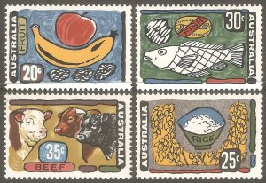 AUSTRALIA Sc# 519 - 522 MNH FVF Set4 Fish Beef Rice Fruit