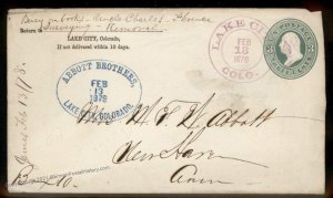 USA 1878 Colorado LAKE CITY COLO Violet Maltese Cross Cover CONTENTS 99084