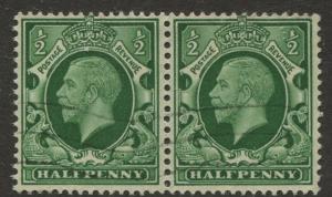 Great Britain - Scott 210 - KGV Definitive -1934 - VFU - Horiz.Pair. 1/2p Stamp