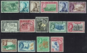 FIJI 1956 QEII PICTORIAL SET USED