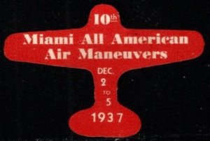 1937 US Poster Stamp 10th Miami All American Air Maneuvers December 2 To 5