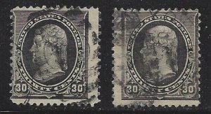 US #228 2ea Used EXCELLENT!!